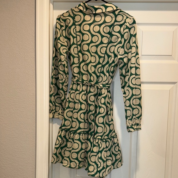 Zara Green and Cream Swirl Dress - Picture 3 of 3